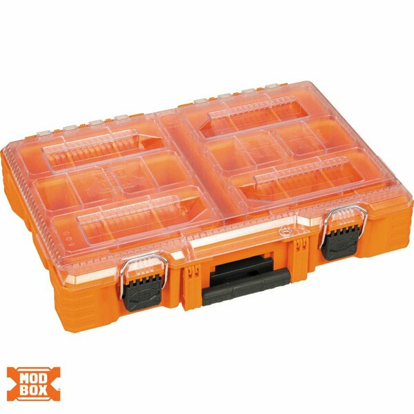 Klein Tools MODbox Component Box, Impact-Resistant Polymers, Orange, 22 in W x 16 in D x 5-1/4 in H 54806MB